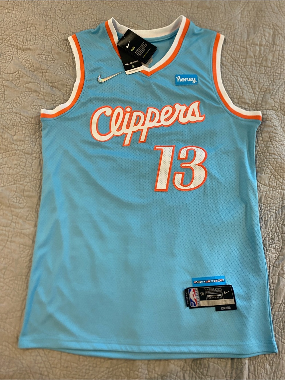 NWT Clippers basketball Jersey size 50